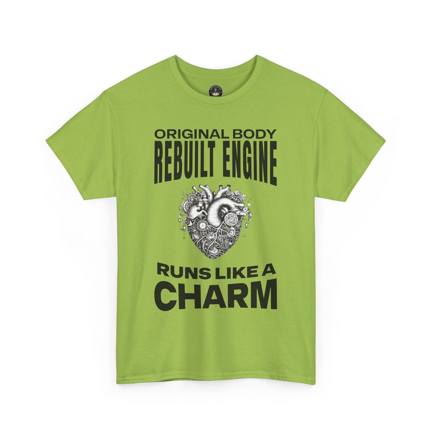 "Original Body, Rebuilt Engine - Runs Like a Charm" Heart Surgery Survivor T-Shirt